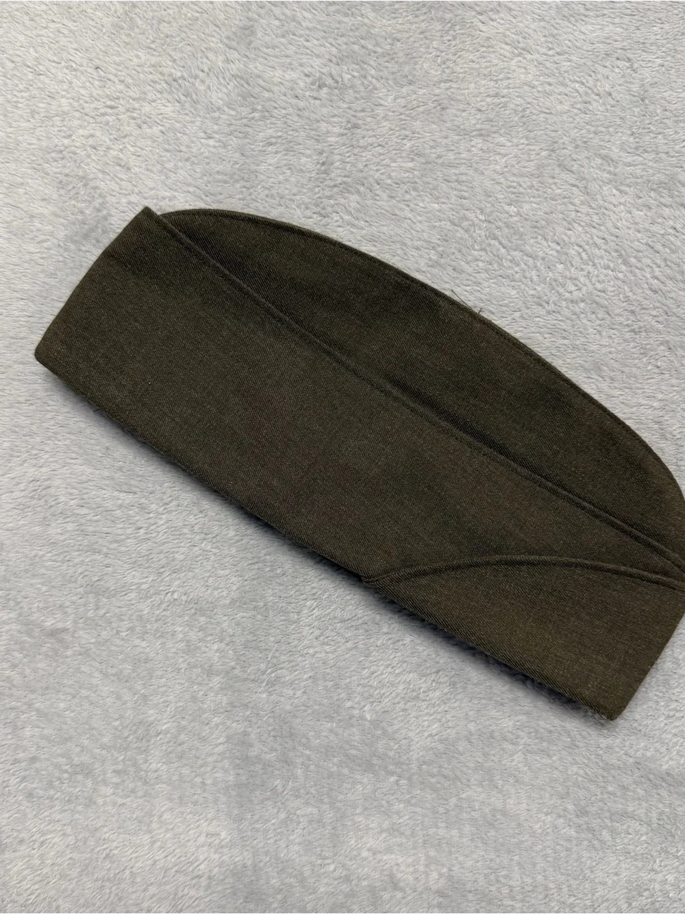 Vintage Sam Bonk Men's Military Garrison Hat Cap Green Wool Blend Size 7